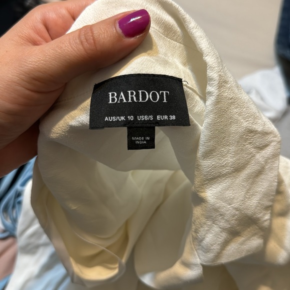 Bardot White Bodysuit Long sleeve Blouse Size Small / 6 - Picture 6 of 7